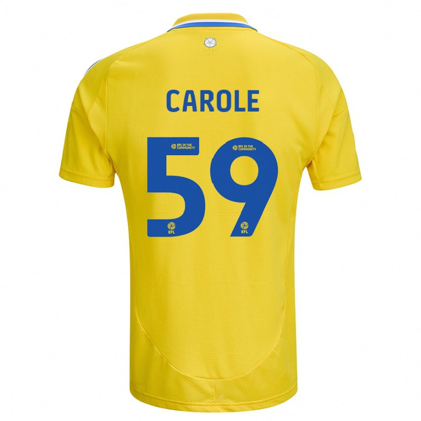 Danxen Niño Camiseta Keenan Carole #59 Amarillo Azul 2ª Equipación 2024/25 La Camisa