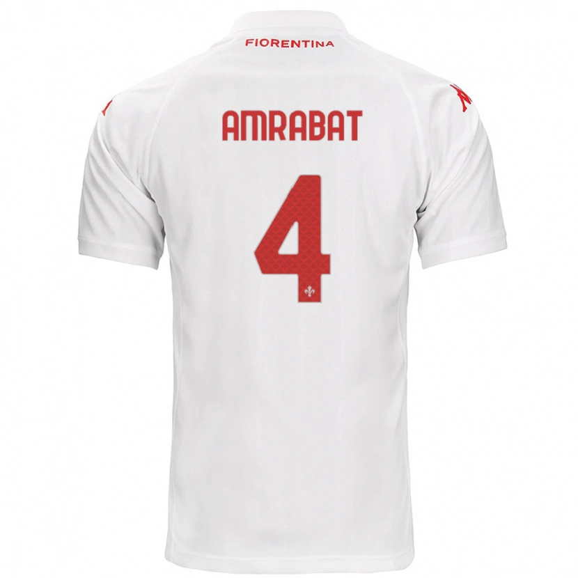 Danxen Niño Camiseta Sofyan Amrabat #4 Blanco 2ª Equipación 2024/25 La Camisa