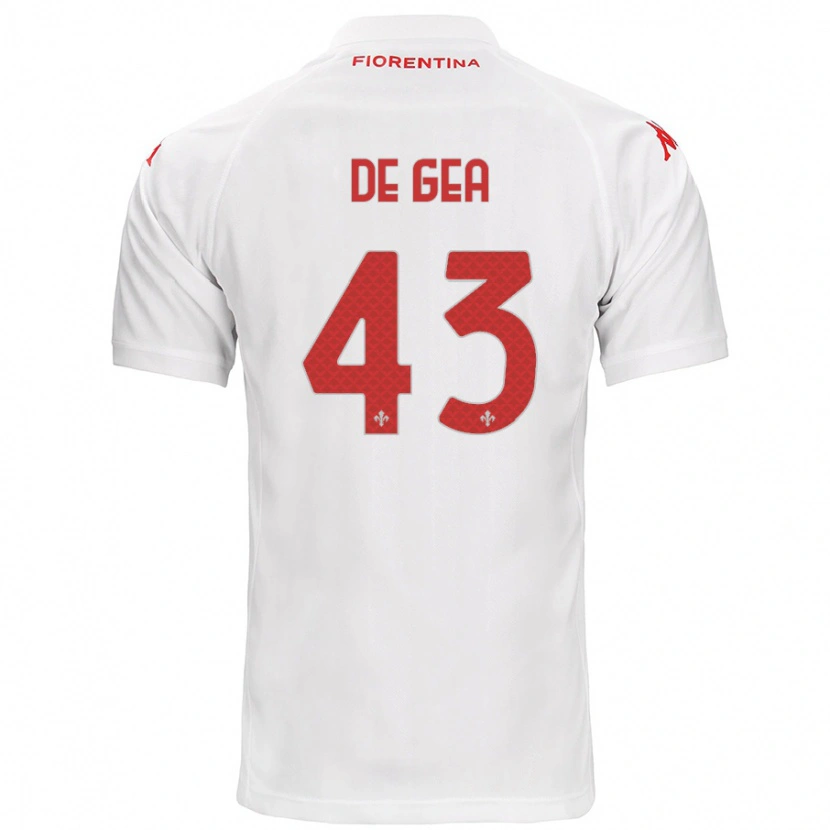 Danxen Niño Camiseta David De Gea #43 Blanco 2ª Equipación 2024/25 La Camisa