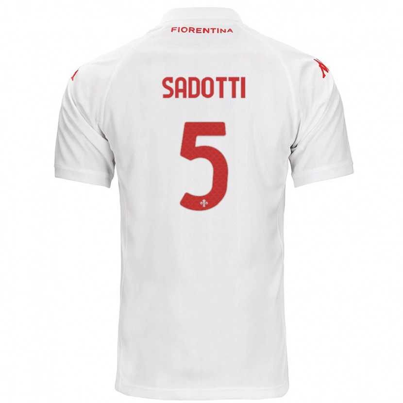 Danxen Niño Camiseta Edoardo Sadotti #5 Blanco 2ª Equipación 2024/25 La Camisa