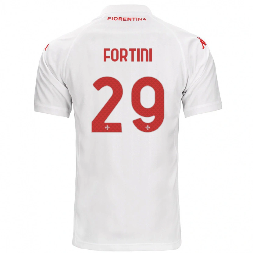 Danxen Niño Camiseta Niccolò Fortini #29 Blanco 2ª Equipación 2024/25 La Camisa