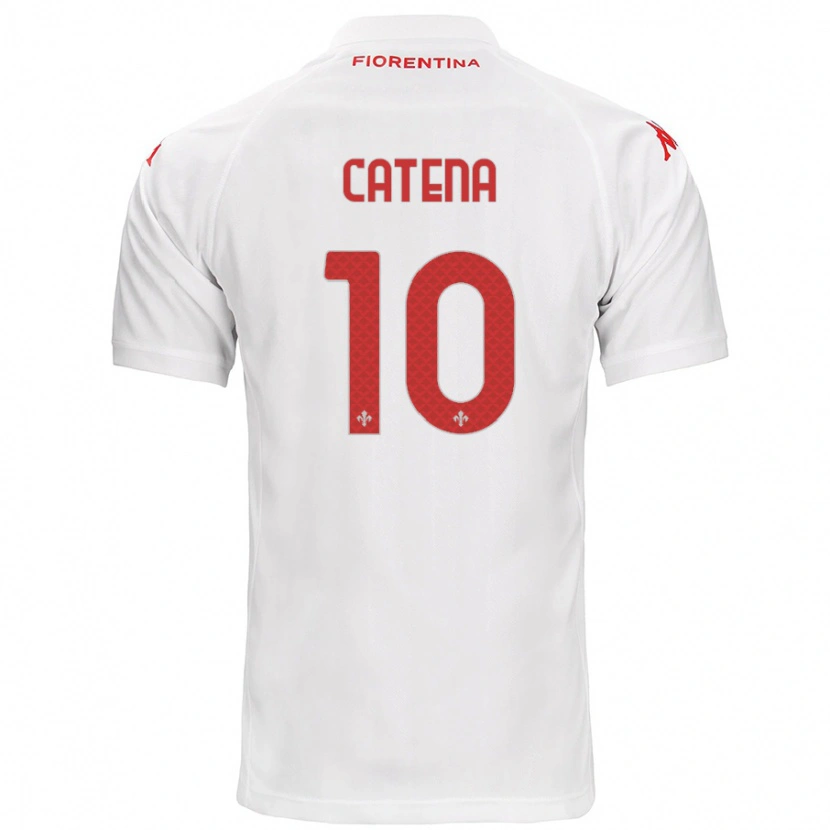 Danxen Niño Camiseta Michaela Catena #10 Blanco 2ª Equipación 2024/25 La Camisa