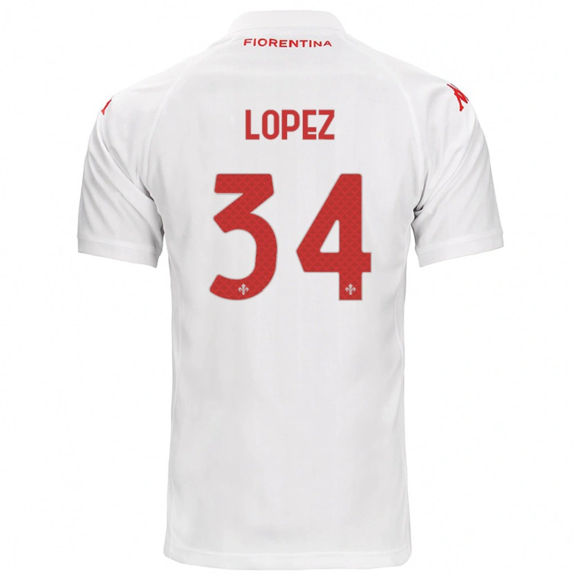 Danxen Niño Camiseta Lucas López #34 Blanco 2ª Equipación 2024/25 La Camisa