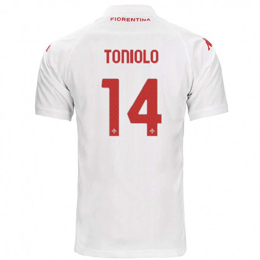 Danxen Niño Camiseta Martina Toniolo #14 Blanco 2ª Equipación 2024/25 La Camisa