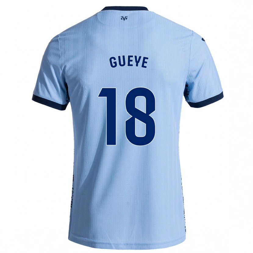 Danxen Niño Camiseta Pape Gueye #18 Azul Cielo 2ª Equipación 2024/25 La Camisa