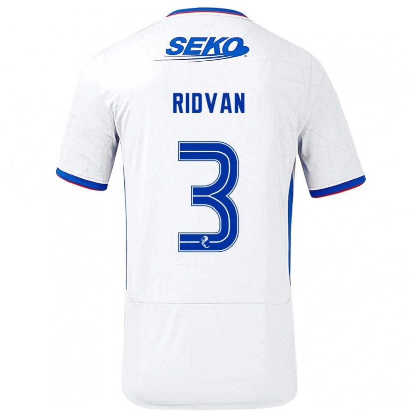 Danxen Niño Camiseta Rıdvan Yılmaz #3 Blanco Azul 2ª Equipación 2024/25 La Camisa