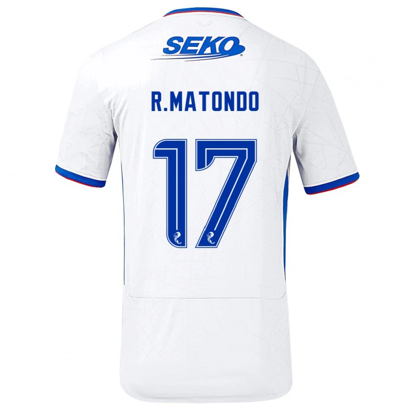 Danxen Niño Camiseta Rabbi Matondo #17 Blanco Azul 2ª Equipación 2024/25 La Camisa