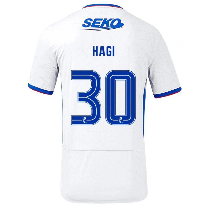 Danxen Niño Camiseta Ianis Hagi #30 Blanco Azul 2ª Equipación 2024/25 La Camisa