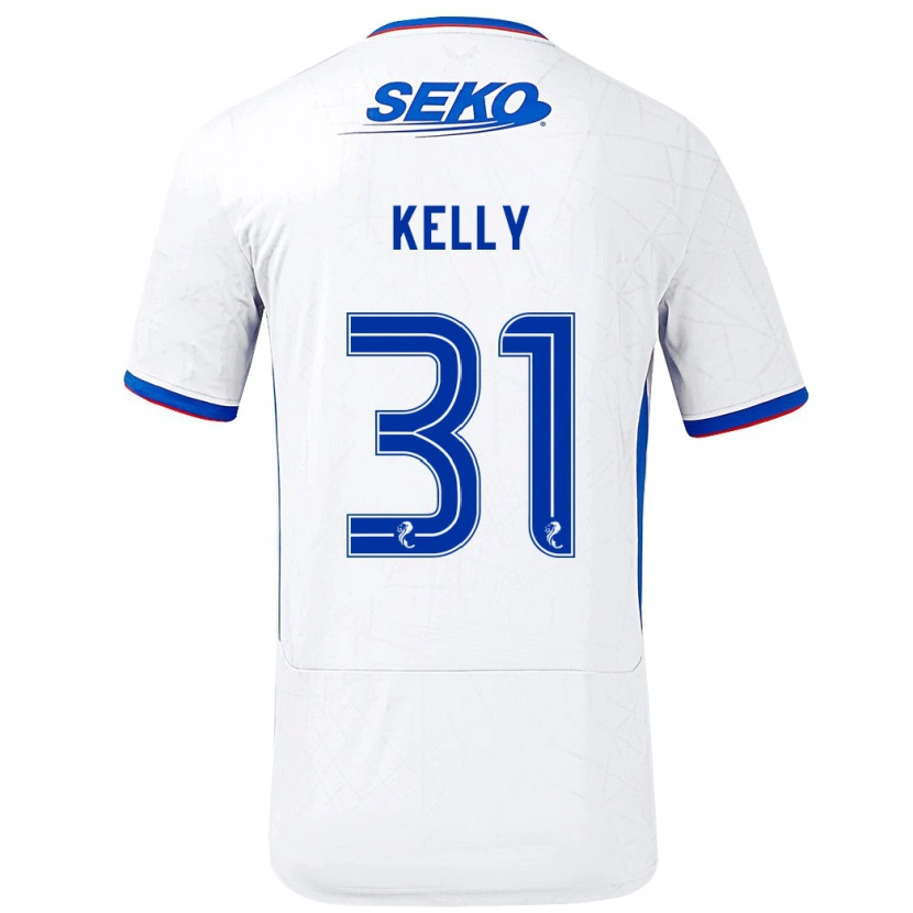 Danxen Niño Camiseta Liam Kelly #31 Blanco Azul 2ª Equipación 2024/25 La Camisa