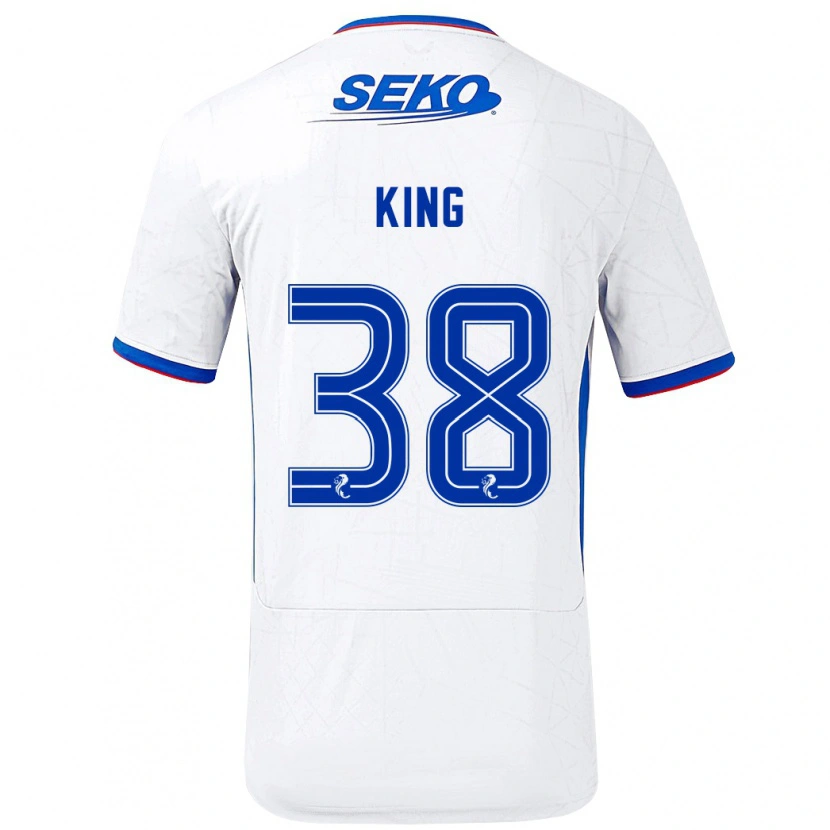 Danxen Niño Camiseta Leon King #38 Blanco Azul 2ª Equipación 2024/25 La Camisa