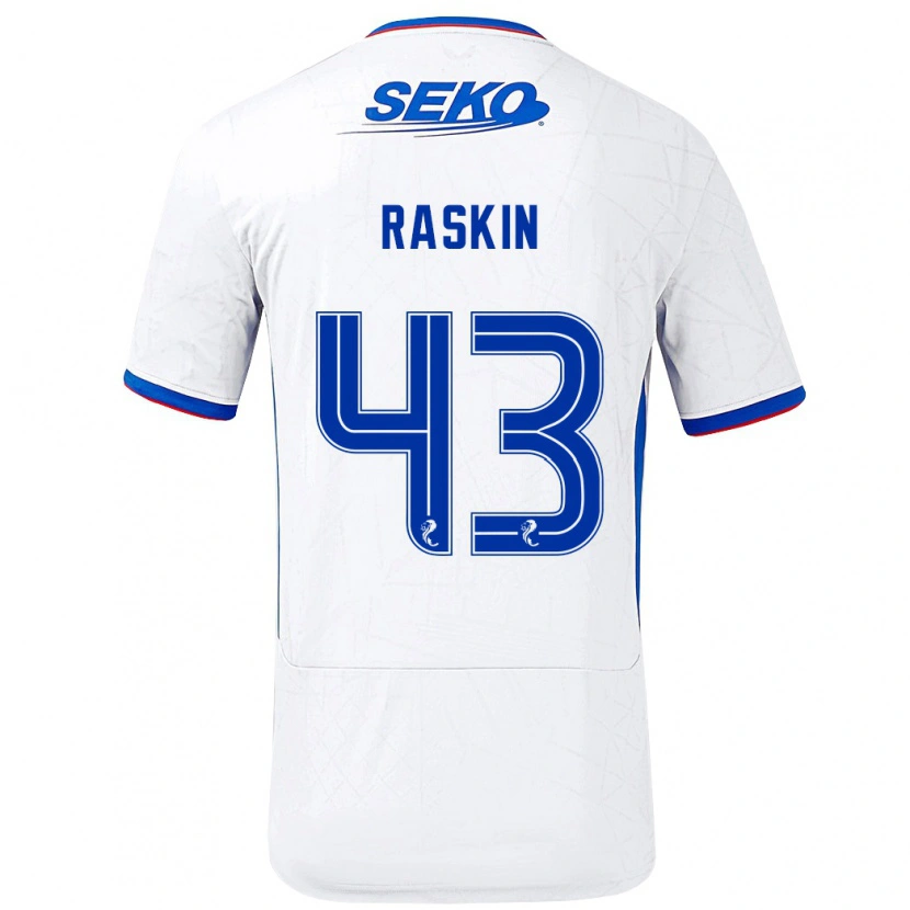 Danxen Niño Camiseta Nicolas Raskin #43 Blanco Azul 2ª Equipación 2024/25 La Camisa