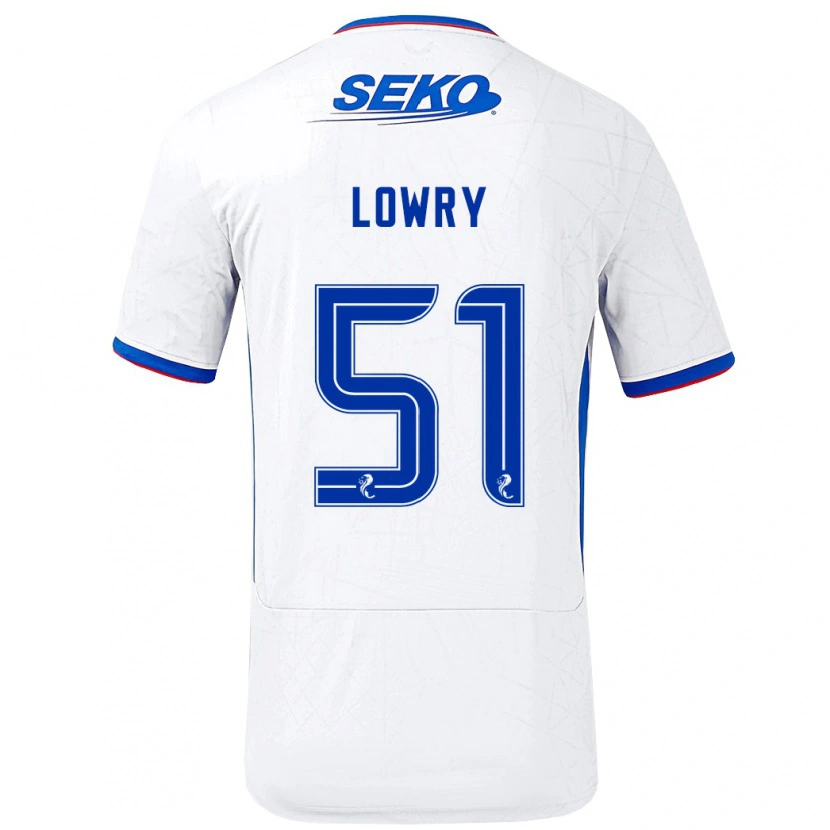 Danxen Niño Camiseta Alex Lowry #51 Blanco Azul 2ª Equipación 2024/25 La Camisa