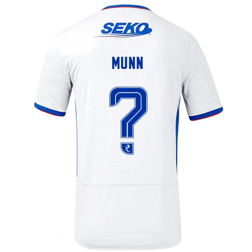 Danxen Niño Camiseta Mason Munn #0 Blanco Azul 2ª Equipación 2024/25 La Camisa