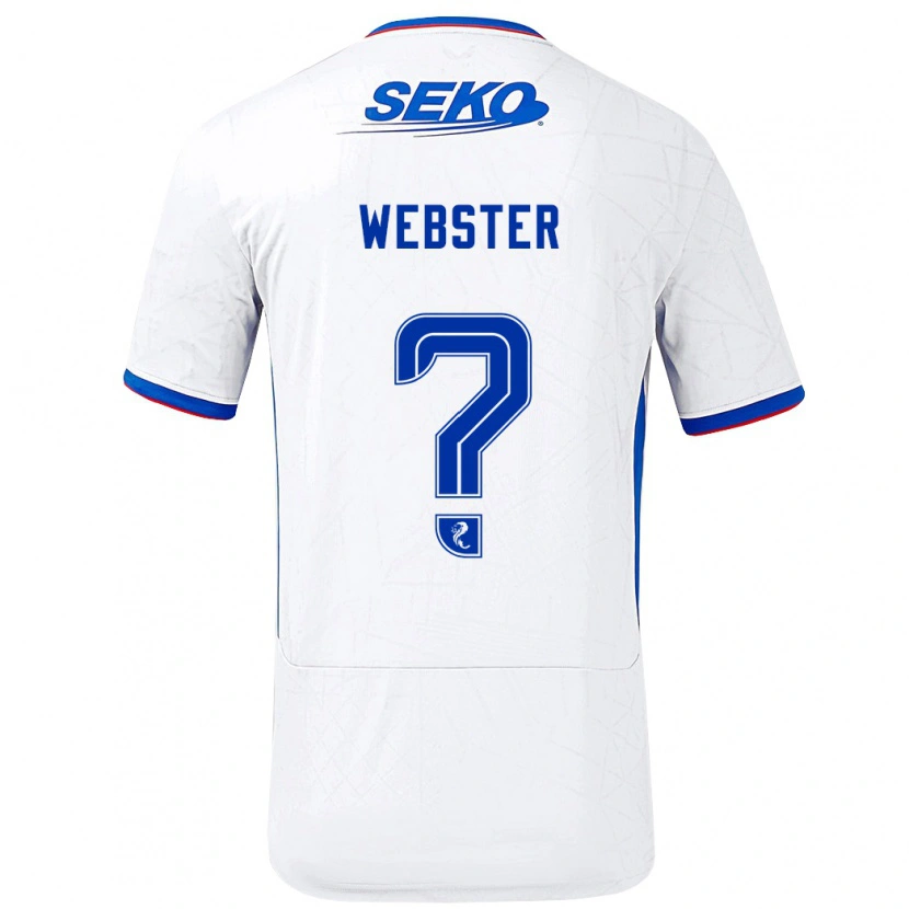 Danxen Niño Camiseta Kristian Webster #0 Blanco Azul 2ª Equipación 2024/25 La Camisa