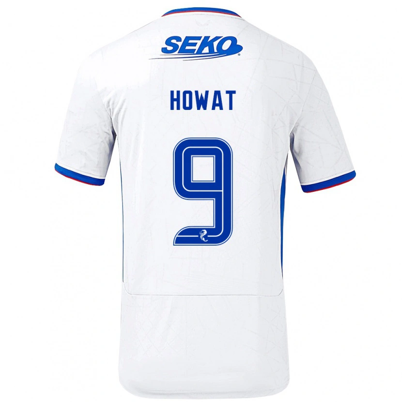 Danxen Niño Camiseta Kirsty Howat #9 Blanco Azul 2ª Equipación 2024/25 La Camisa