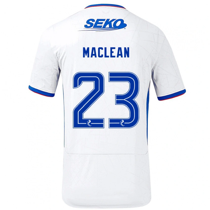 Danxen Niño Camiseta Kirsty Maclean #23 Blanco Azul 2ª Equipación 2024/25 La Camisa