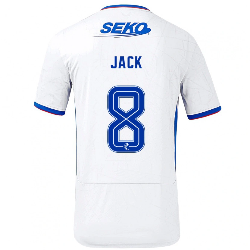 Danxen Niño Camiseta Ryan Jack #8 Blanco Azul 2ª Equipación 2024/25 La Camisa