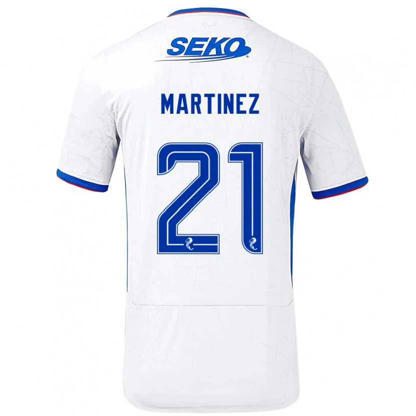 Danxen Niño Camiseta Lisa Martinez #21 Blanco Azul 2ª Equipación 2024/25 La Camisa