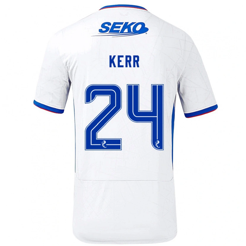 Danxen Niño Camiseta Samantha Mary Kerr #24 Blanco Azul 2ª Equipación 2024/25 La Camisa