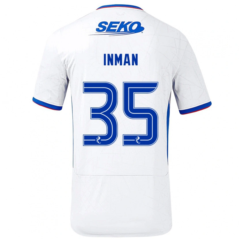 Danxen Niño Camiseta Lucy Inman #35 Blanco Azul 2ª Equipación 2024/25 La Camisa