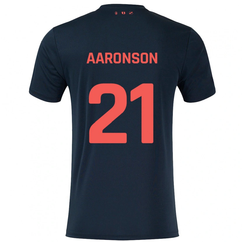 Danxen Niño Camiseta Paxten Aaronson #21 Negro Rojo 2ª Equipación 2024/25 La Camisa