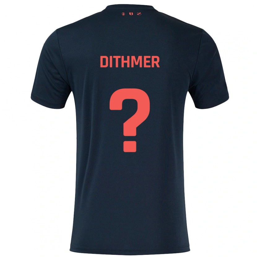 Danxen Niño Camiseta Andreas Dithmer #0 Negro Rojo 2ª Equipación 2024/25 La Camisa