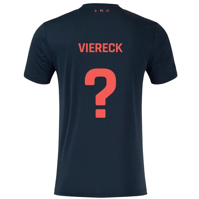 Danxen Niño Camiseta Neal Viereck #0 Negro Rojo 2ª Equipación 2024/25 La Camisa