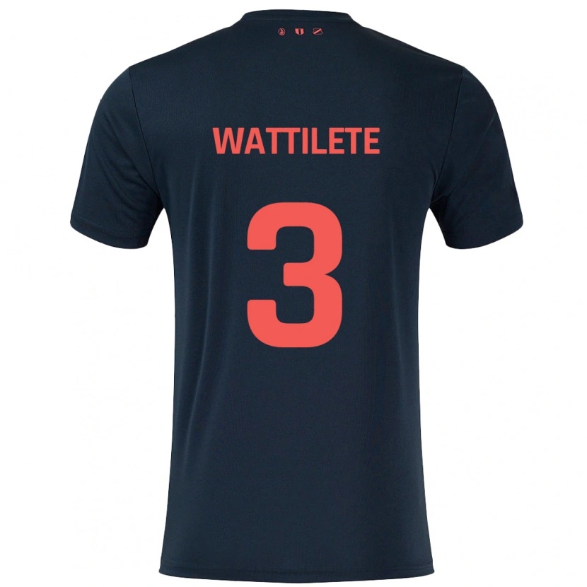 Danxen Niño Camiseta Julia Wattilete #3 Negro Rojo 2ª Equipación 2024/25 La Camisa