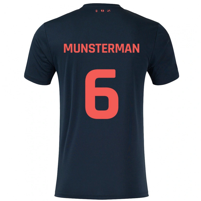 Danxen Niño Camiseta Marthe Munsterman #6 Negro Rojo 2ª Equipación 2024/25 La Camisa