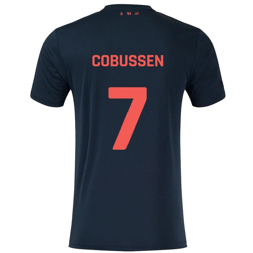 Danxen Niño Camiseta Sophie Cobussen #7 Negro Rojo 2ª Equipación 2024/25 La Camisa