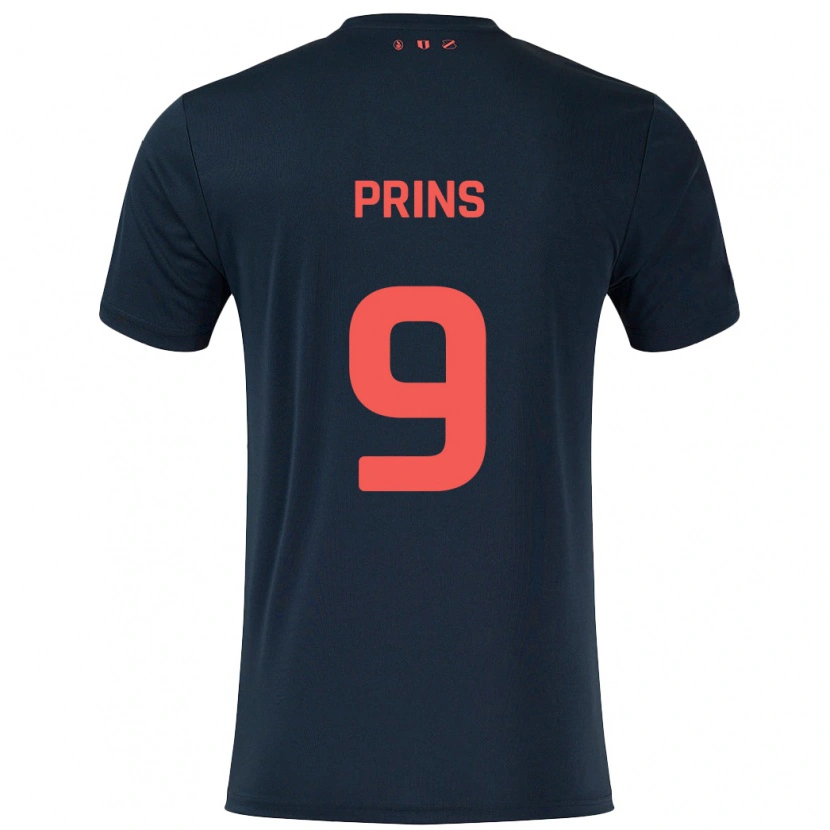 Danxen Niño Camiseta Femke Prins #9 Negro Rojo 2ª Equipación 2024/25 La Camisa