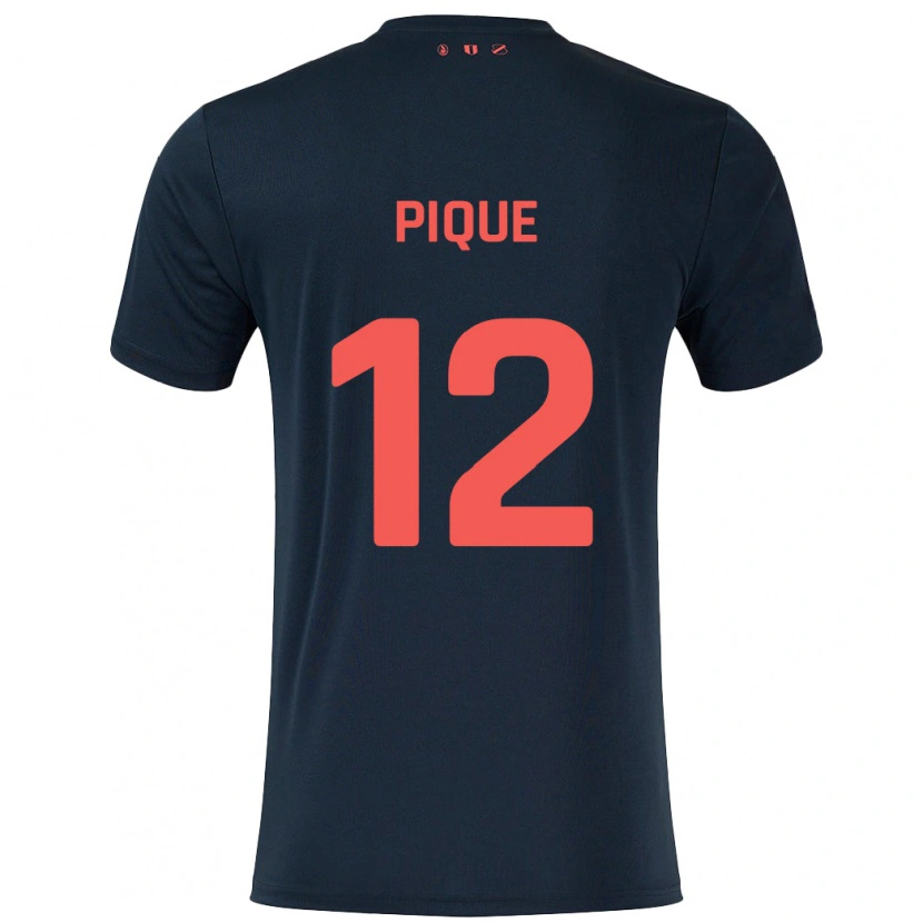 Danxen Niño Camiseta Naomi Piqué #12 Negro Rojo 2ª Equipación 2024/25 La Camisa