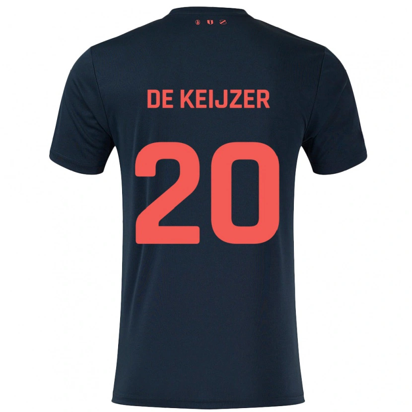 Danxen Niño Camiseta Lotje De Keijzer #20 Negro Rojo 2ª Equipación 2024/25 La Camisa