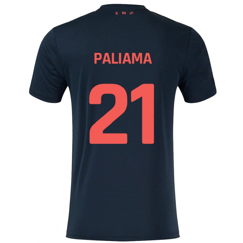 Danxen Niño Camiseta Joni Paliama #21 Negro Rojo 2ª Equipación 2024/25 La Camisa