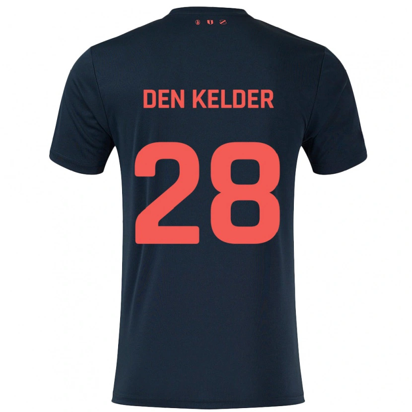 Danxen Niño Camiseta Gera Op Den Kelder #28 Negro Rojo 2ª Equipación 2024/25 La Camisa