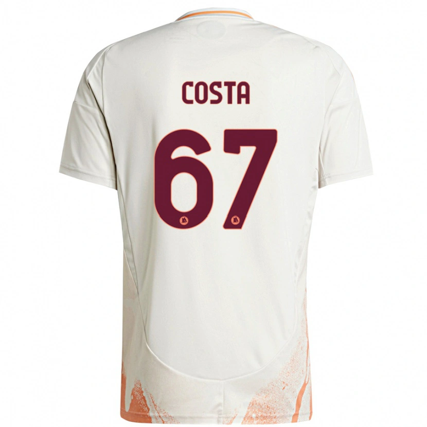 Danxen Niño Camiseta João Costa #67 Crema Blanco Naranja 2ª Equipación 2024/25 La Camisa