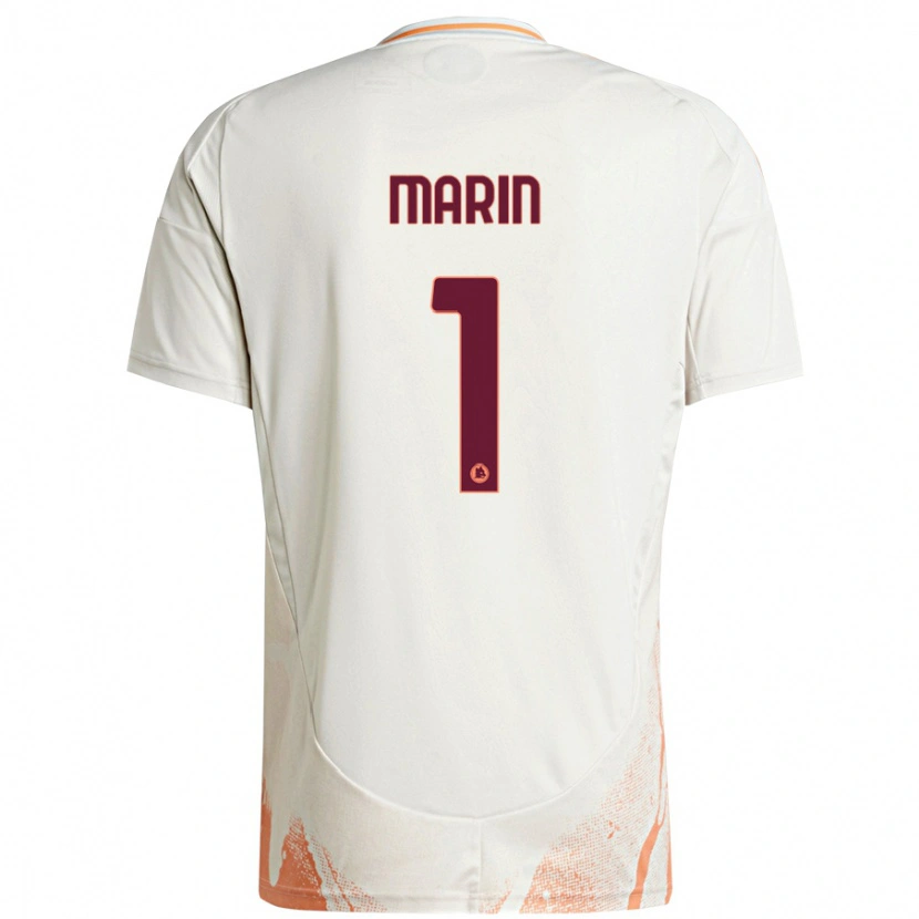 Danxen Niño Camiseta Renato Marin #1 Crema Blanco Naranja 2ª Equipación 2024/25 La Camisa