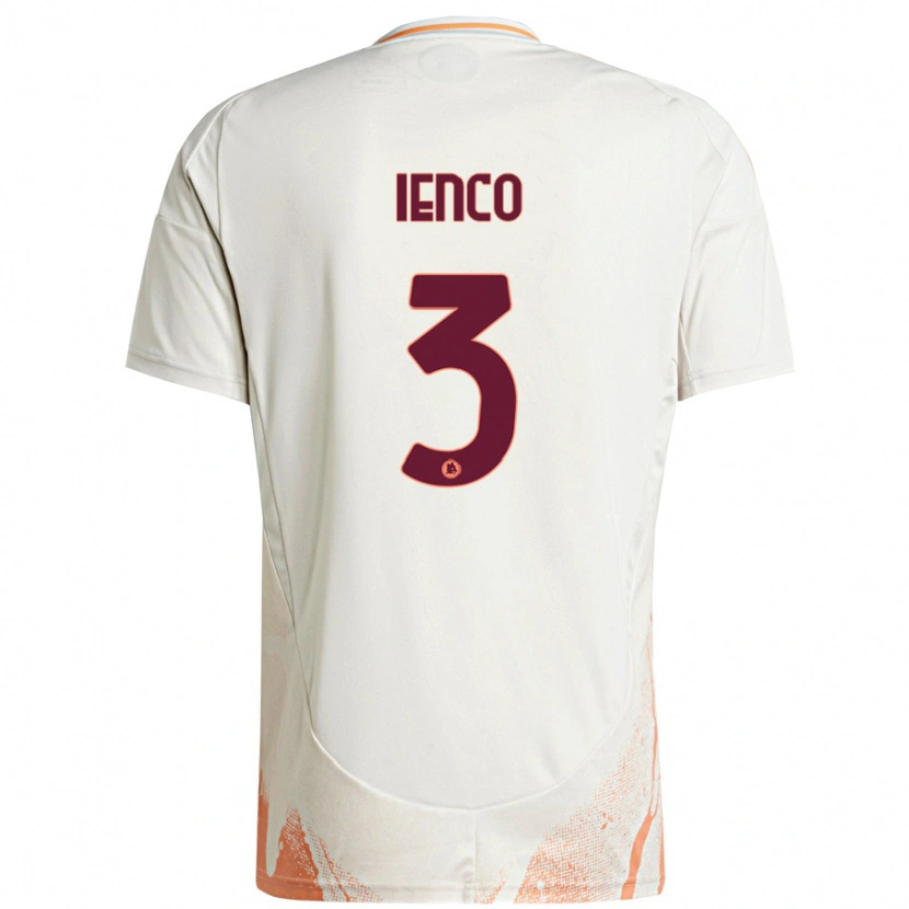 Danxen Niño Camiseta Simone Ienco #3 Crema Blanco Naranja 2ª Equipación 2024/25 La Camisa