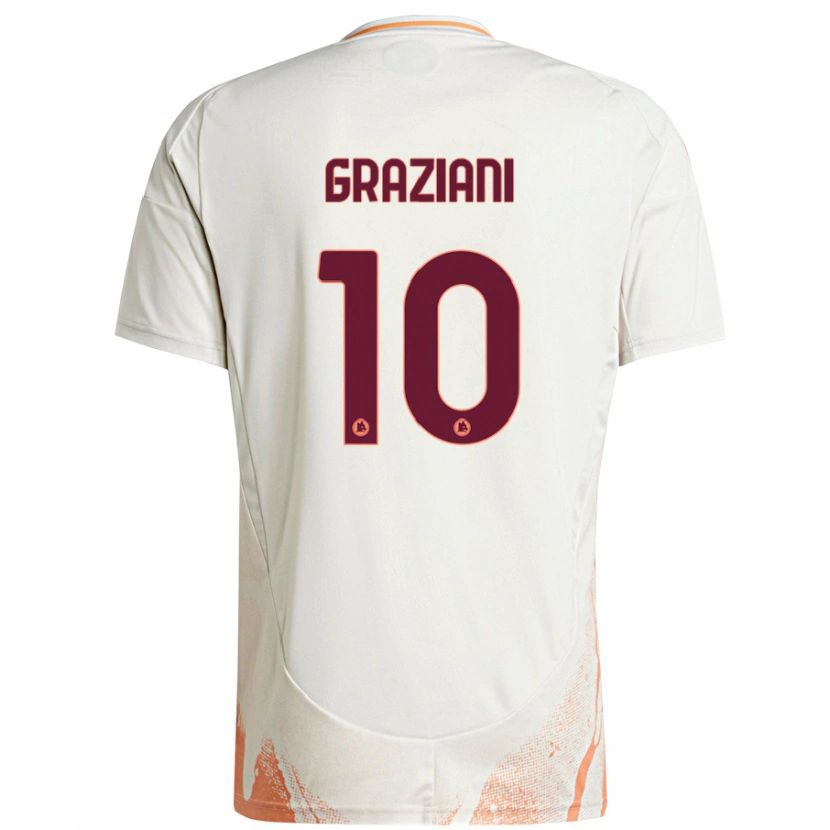 Danxen Niño Camiseta Leonardo Graziani #10 Crema Blanco Naranja 2ª Equipación 2024/25 La Camisa