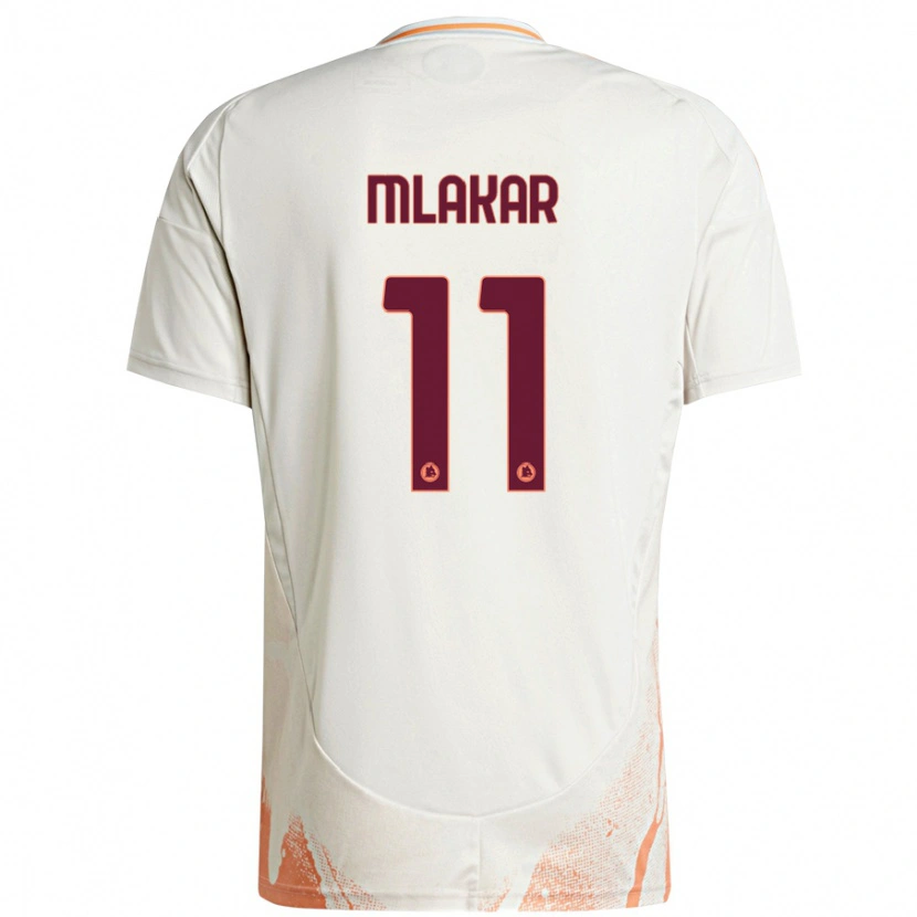 Danxen Niño Camiseta Luka Mlakar #11 Crema Blanco Naranja 2ª Equipación 2024/25 La Camisa