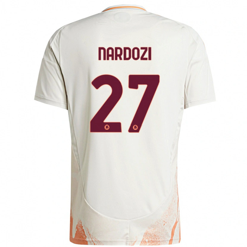 Danxen Niño Camiseta Manuel Nardozi #27 Crema Blanco Naranja 2ª Equipación 2024/25 La Camisa