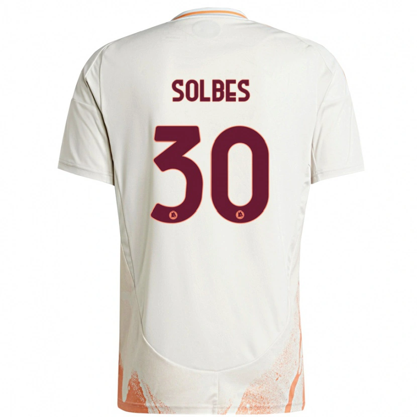 Danxen Niño Camiseta Ricardo Solbes #30 Crema Blanco Naranja 2ª Equipación 2024/25 La Camisa