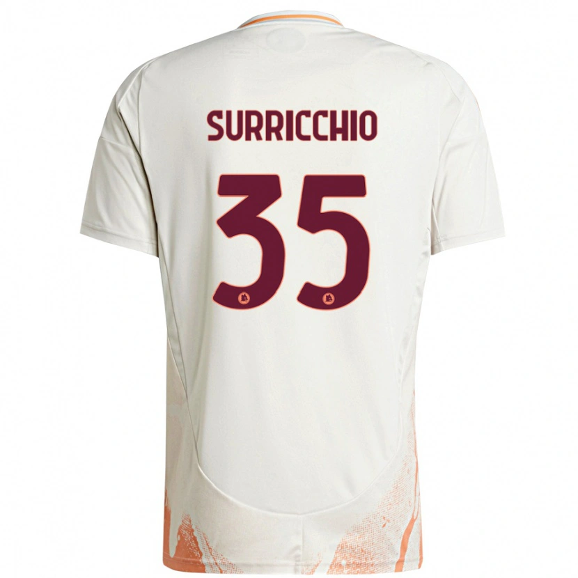 Danxen Niño Camiseta Jacopo Surricchio #35 Crema Blanco Naranja 2ª Equipación 2024/25 La Camisa