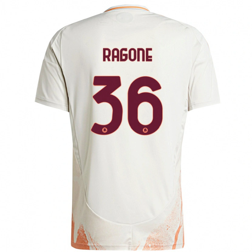 Danxen Niño Camiseta Diego Ragone #36 Crema Blanco Naranja 2ª Equipación 2024/25 La Camisa