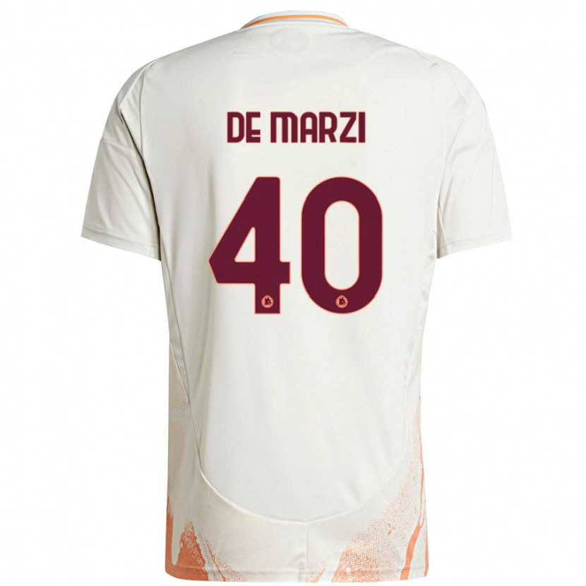 Danxen Niño Camiseta Giorgio De Marzi #40 Crema Blanco Naranja 2ª Equipación 2024/25 La Camisa