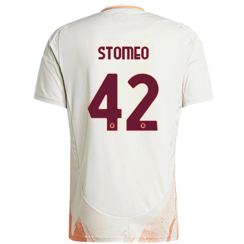 Danxen Niño Camiseta Giorgio Stomeo #42 Crema Blanco Naranja 2ª Equipación 2024/25 La Camisa