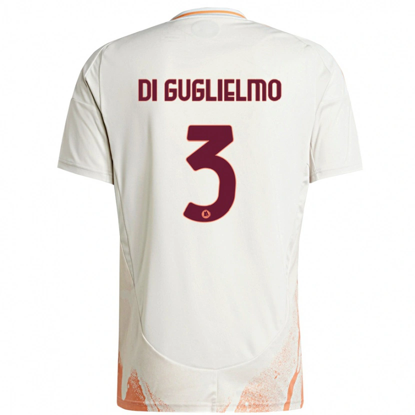 Danxen Niño Camiseta Lucia Di Guglielmo #3 Crema Blanco Naranja 2ª Equipación 2024/25 La Camisa