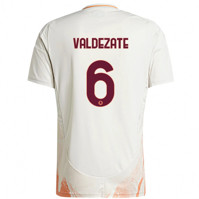 Danxen Niño Camiseta Oihane Valdezate #6 Crema Blanco Naranja 2ª Equipación 2024/25 La Camisa