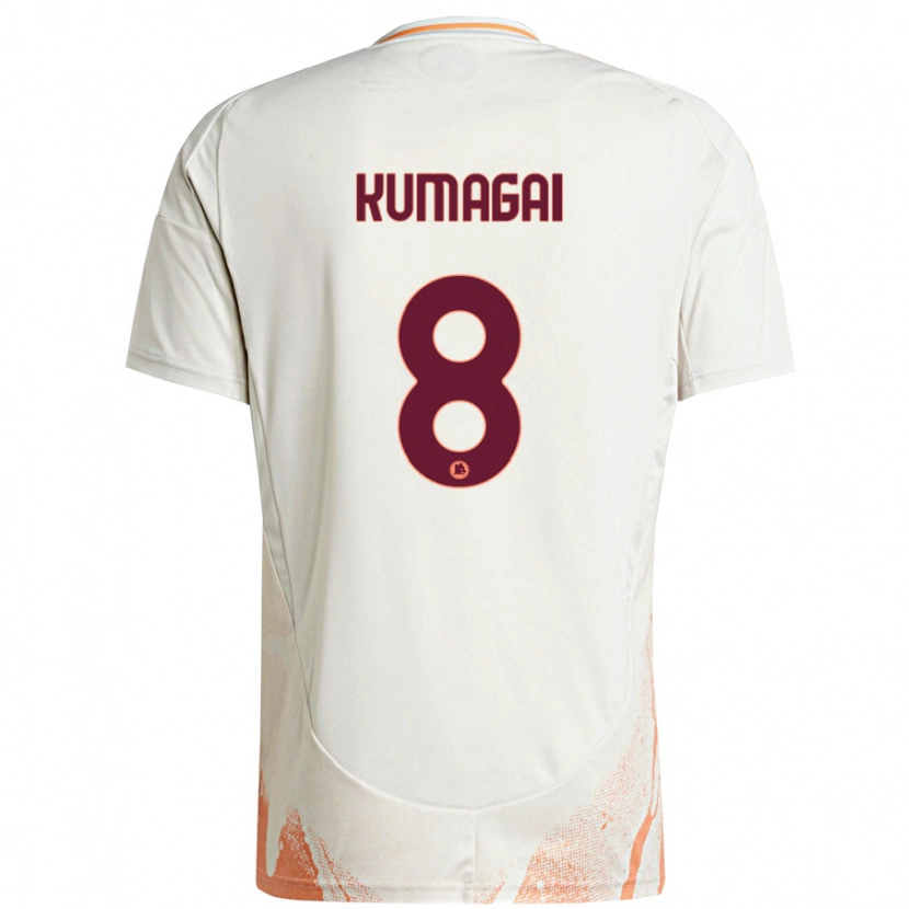 Danxen Niño Camiseta Saki Kumagai #8 Crema Blanco Naranja 2ª Equipación 2024/25 La Camisa