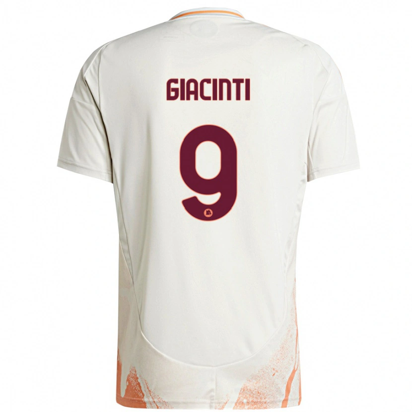 Danxen Niño Camiseta Valentina Giacinti #9 Crema Blanco Naranja 2ª Equipación 2024/25 La Camisa